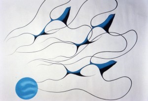 Photo Credits: Isaac Bignell , Into A New Tomorrow - Swallows, 1993, Acrylic on canvas